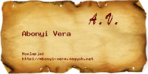 Abonyi Vera névjegykártya